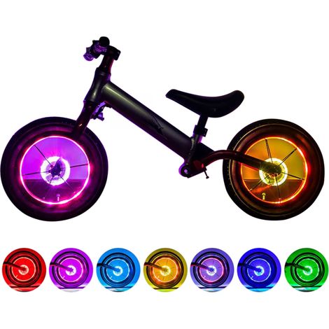 LED-Fahrradradbeleuchtung, automatische Ein-/Ausschaltfunktion, USB-aufladbar, IP55 wasserdicht (mehrfarbig)