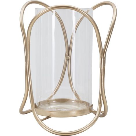 Photophore Design en Verre "Glox" 21cm Or Foncé