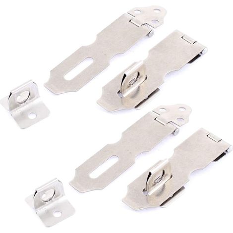 Sécurité porte 3,7' 'Langes Metall-Vorhängeschloss Hasp Staple Silver Tone 4St (1/2)