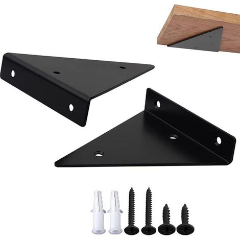 2 Pièces Supports D'étagère Flottant,Supports Tablette Flottante, Equerre Etagere Murale, Equerre Metal de étagère Robuste, Fixation pour Etagere Murale en Acier pour Étagères de Bricolage (1/5)