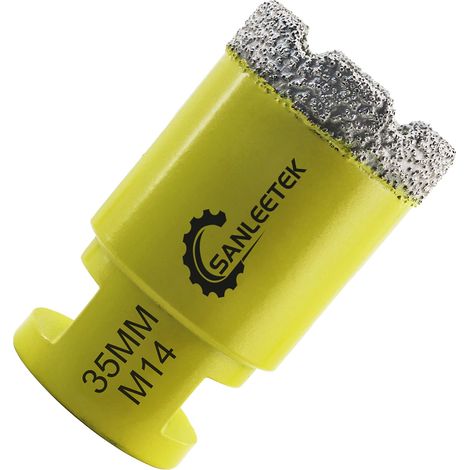 Foret Diamant Carrelage 35mm Brasé Sous Vide Scie Cloche Diamant pour Céramique Porcelaine Marbre Granit Perçage à Sec M14 Filetage (1/5)