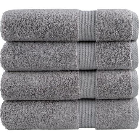 Serviettes de qualité supérieure SOLUND, lot de 4, grises, 50 x 100 cm, 600 g/m²