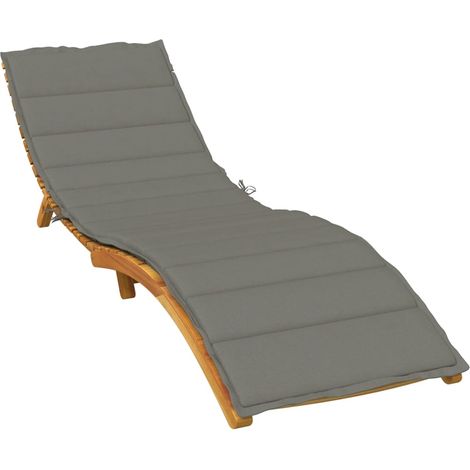 Coussin de chaise longue extérieur gris foncé en polyester 200 x 70 x 4 cm - PANGIVO (1/5)