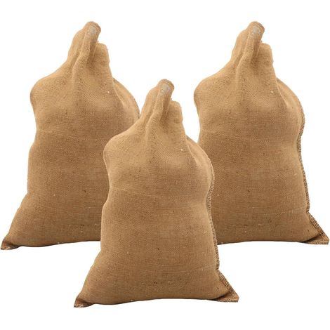 3 sacs en lin et jute réutilisables à l'ancienne , de rangement respirants pour pommes terre déchets (1/5)