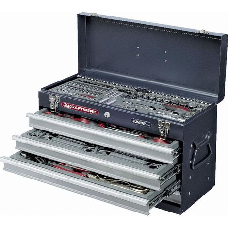 Kraftwerk – Coffret multi-outils 100 pièces – Boîtier métallique robuste – Embouts pour vis à six pans et tournevis – Dimensions 533x219x340mm (1/3)