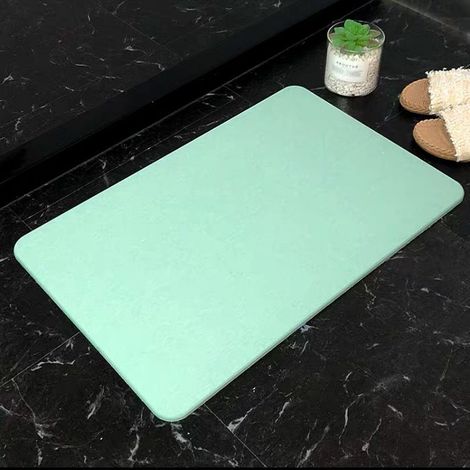 Alfombrilla de tierra de diatomeas, material duro, apta para baños y cocinas (verde, 39 x 60 x 0,9 cm)