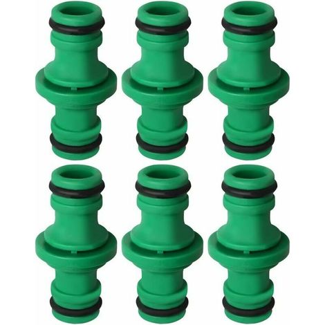6 pièces Double Connecteur Tuyaux Double Mâle Plastique pour Tuyaux Jardin Vert Raccords Tuyaux Connecteur tuyaux jardin tuyaux plastique jardin