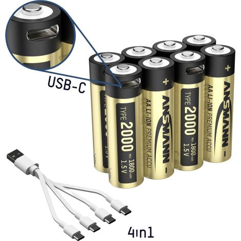 Ansmann 1312-0039 Pile rechargeable LR6 (AA) lithium 1800 mAh 1.5 V 8 pc(s) (1/5)