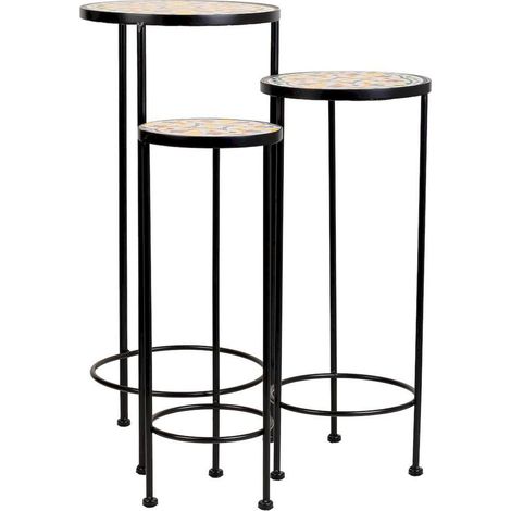 ensemble de supports mosaïque noir pour plantes décoratives - noir mosaïque multicolore (1/5)