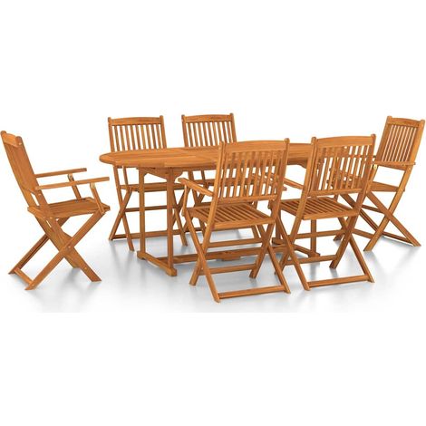 Maison Exclusive - Juego comedor de jardín 7 pzas madera maciza a (1/5)