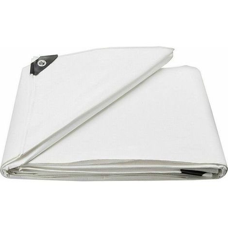 [French Days]Bâche de protection PE Bâche de piscine 2x5m, Bâche imperméable Bâche imperméable et indéchirable, Blanc (1/5)