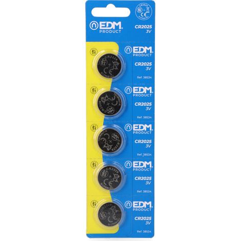 Pile Bouton Lithium Cr2025 Edm Longue Durée, 3v, Idéale Pour Petits Appareils. - Edm