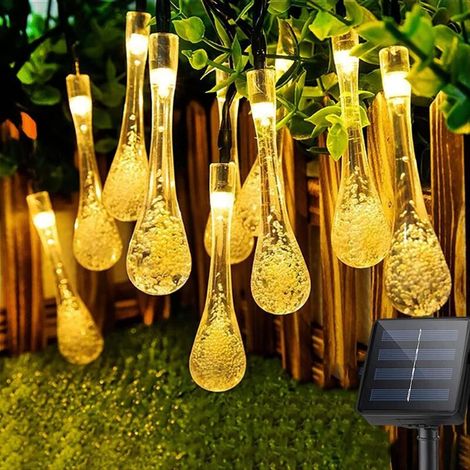Solar-Lichterkette für den Außenbereich, 7,5 m, 50 LEDs, 8 Modi, IP65 wasserdicht, geeignet für Garten, Baum, Terrasse (Warmweiß) (1/5)