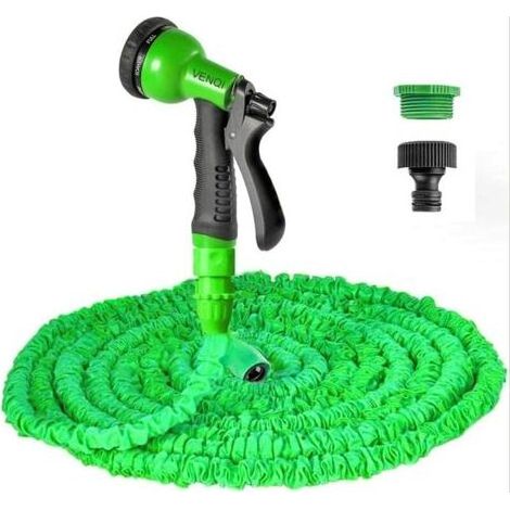 Tuyau d'arrosage extensible de 15m, tuyau arrosage flexible de 15 m avec buse de pulvérisation à 8 motifs tuyaux d'arrosage rétractable-INHHUB (1/5)