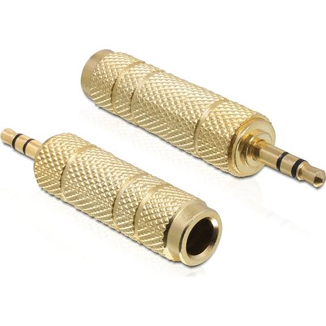 Adaptador Stereo jack 3.5 mm macho  6.35 mm hembra 3pin metal