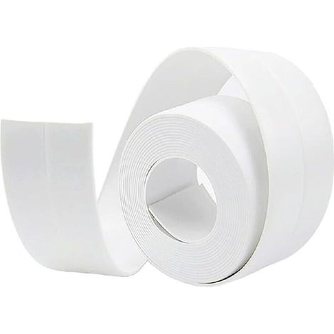 Ruban de calfeutrage PVC anti-moisissure imperméable auto-adhésif pour salle de bain et baignoire - 3.2m x 3.8cm, blanc, joint silicone doux pour cuisine et toilettes