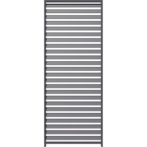 PRIMEYARD 1-teilige Lamellenwand aus Aluminium - statisches Paneel in Grau für Pergola Premium