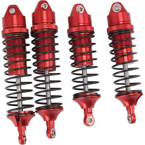 amortisseurs avant et arrière en alliage d'aluminium, compatibles avec la voiture radiocommandée TRAXXAS SLASH 1/10 (rouge). (1/5)