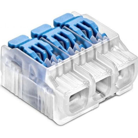 Connecteur rapide SCL3 à levier, idéal pour câbles et fils, 3 voies, 4 mm², 32 A, 450 V, 88000313S /40 pièces/