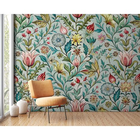 Papier peint fleuri - tapisserie william morris - 150 x 250 cm (1/2)