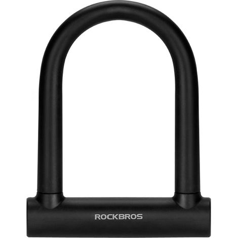 Candado para bicicleta U-Lock, con llave reforzada, color negro (1/4)