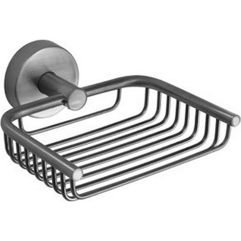 Portasapone griglia in acciaio inox satinato con installazione a parete MIRA-S kamalu