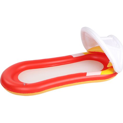 Lit Flottant Gonflable - Hammock Aquatique Extérieur avec Auvent Détachable - Lit de Plage Gonflable pour Eau - 1 Pièce (1/5)