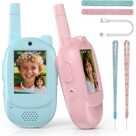 2 Talkie-walkie, Vidéo HD, Rechargeable, Voix modifiée, Jeux extérieur, Enfants 3 à 8 ans (1/5)
