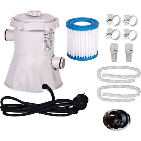 Pompe de filtration pour piscine (grise) - 300 gallons - 220 V électrique - PVC durable - Filtre à cartouche-AquaForge (1/5)