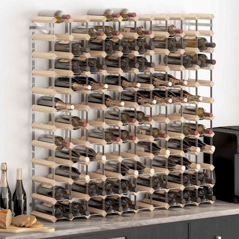 vidaXL Botellero para 120 botellas de madera maciza de pino (1/5)