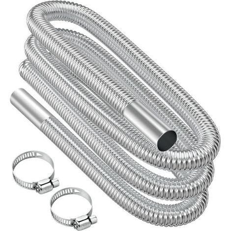 d'échappement flexible 300 cm en acier inoxydable 304 – Diamètre 25 mm – Avec 2 colliers pour chauffage diesel et générateurs (1/5)