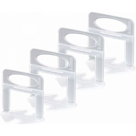 Insert de niveleur de carrelage 2 mm, utilisé pour installer des carreaux de sol et de mur, adapté aux carreaux d'une épaisseur de 3 à 13 mm (200 pièces)