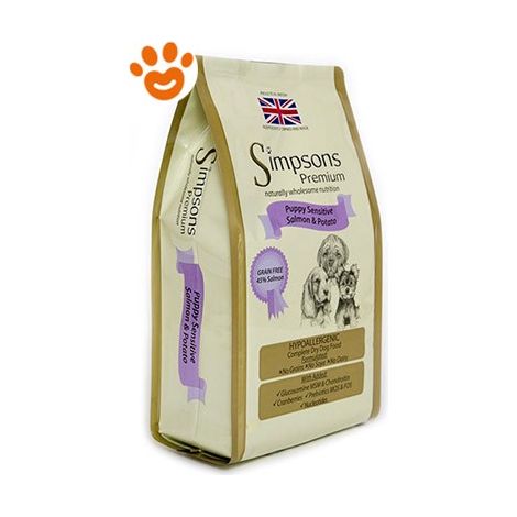 Simpsons Puppy Sensitive Salmone e Patate  - Simpsons Puppy Sensitive Salmone e Patate - Sacco Da 2 Kg