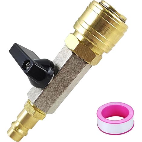 Robinet Rapide Air Comprimé Adaptateur avec Ruban d'Étanchéité (1/5)