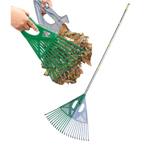 Râteau à feuilles pour jardin Outils de ratissage larges à long manche  Râteau Robuste Pour Pelouse Gazon Jardinage Arbustes Débris Aiguilles De Pin Paysage Extérieur Déchaumage Autom (1/5)