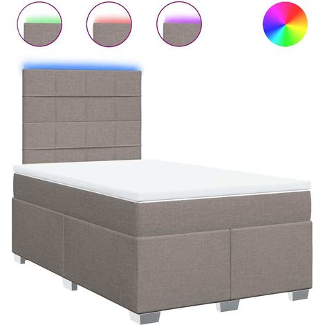 Maison Exclusive - Sommier à lattes de lit avec matelas Taupe 120x200 cm Tissu (1/5)