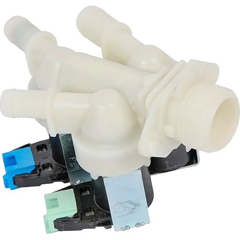 Elettrovalvola per lavatrice, in plastica resistente, 10 x 5 x 5 cm, compatibile con elettrodomestici, pressione massima 0,5 MPa, certificata CE.