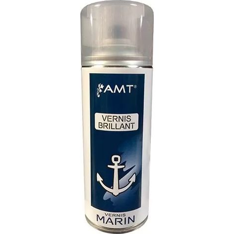Aérosol vernis marin brillant 0,330 L – Résistant aux UV et aux agressions chimiques – Protection pour bois dur et teck – Application facile – AMT