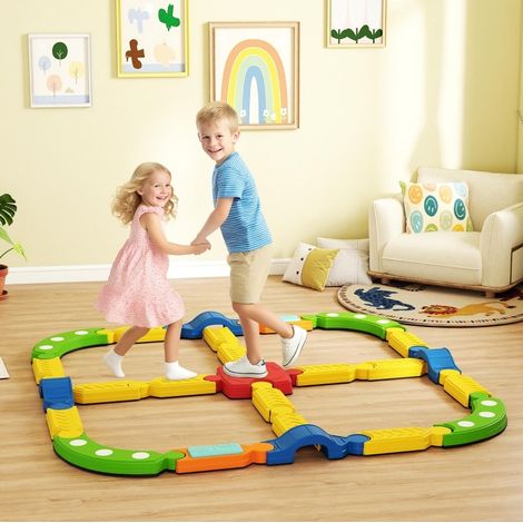 Circuito de equilibrio para niños, 25 piezas de plástico multicolor, 176 x 176 x 10,5 cm (1/5)