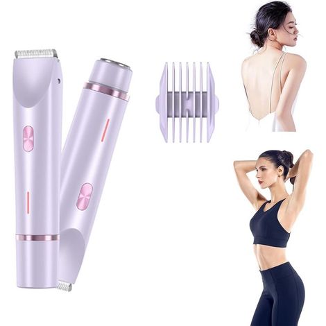 Rasoir 2 en 1 pour femme, rasoir électrique, étanche, épilateur, tondeuse maillot, tondeuse pour femme, violet-AquaForge (1/5)