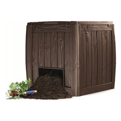 Curver 340L Gartenkomposter mit Sockel, braun