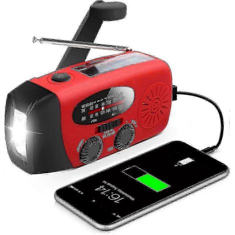 Filiyano – lampe torche LED – Radio d'urgence avec manivelle et lampe torche LED - Radio météo portable AM/FM NOAA5sop (1/5)
