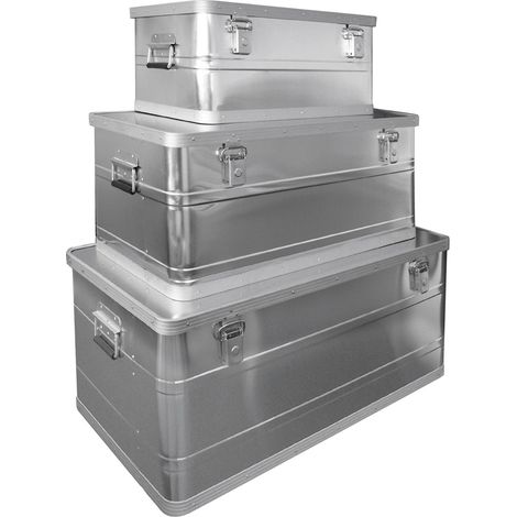 Alu Transportbox Alubox 3er Set 45/90/140 Ltr. Transportkiste Werkzeugkiste (1/5)