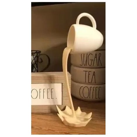VURAHOME - Haut de gamme transfrontalier Amazon lévitation tasse à café debout tasse résine 3D stéréo bureau décoration craftsat (tasse à café-crème)-1 pièces (1/5)