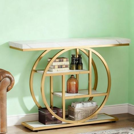 Table d'entrée, table console industrielle 4 niveaux, table basse de canapé, table à thé (1/5)