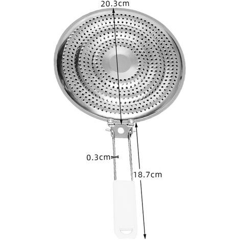 Diffuseur de chaleur double couche épaissi, pare-éclaboussures anti-flammes, plaque de cuisson lente, matériau en acier inoxydable (1/4)