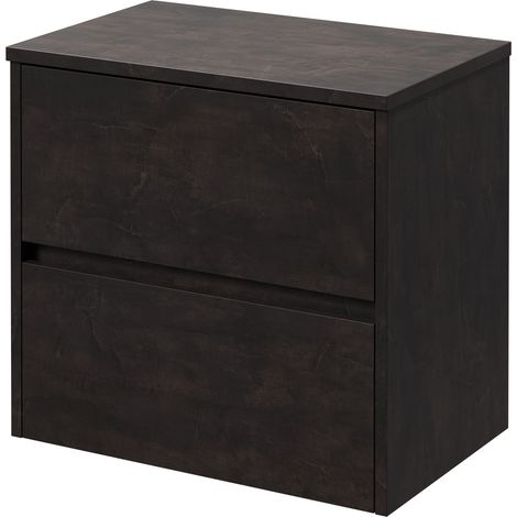 Montego Metallic Slate 600mm Wall Mounted Vanity Unit for Countertop Basins with 2 Drawers (1/5)