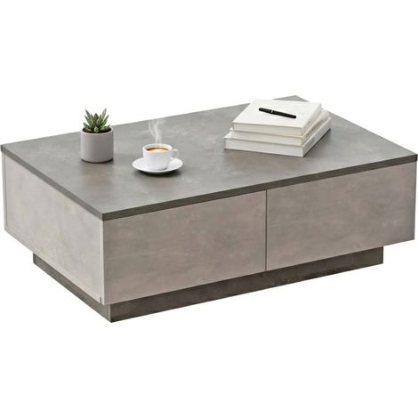 Dmora - Wohnzimmertisch Eurus, Niedriger Wohnzimmertisch, Kaffeeregal, Couchtisch für Sofa, 90x60h32 cm, Silber und Anthrazit, mit verstärkter Verpackung