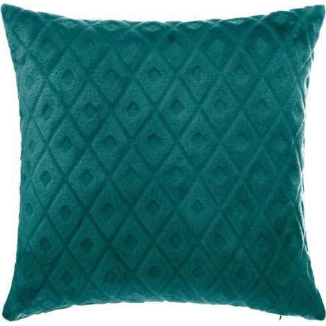 Cuscino a rombi in flanella blu anatra 40x40cm - Atmosphera créateur d'intérieur