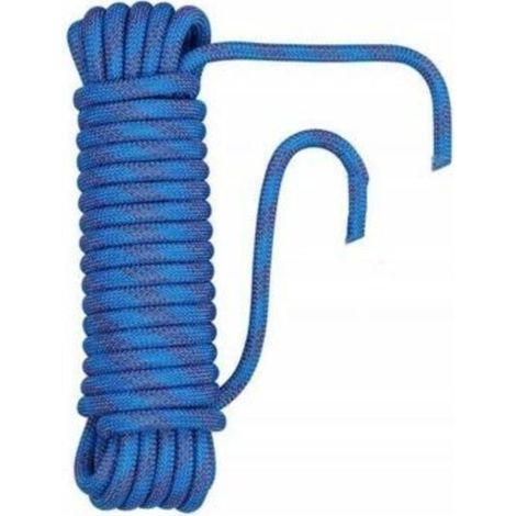 Corde d'escalade résistante à l'usure en polyester 10mm 10m double crochet